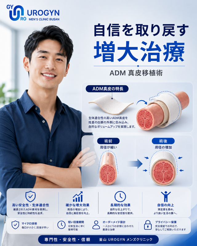 ペニス真皮移植 釜山・西面｜ユロジン 半永久的で持続する太さ